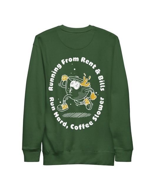 Anchor and Crew Green Forest Gustatory Coffee Over Bills Cotton Blend Embroidered Sweatshirt for men