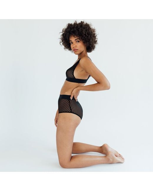 MONIQUE MORIN LINGERIE Black Vertigo Hi Waisted Brief