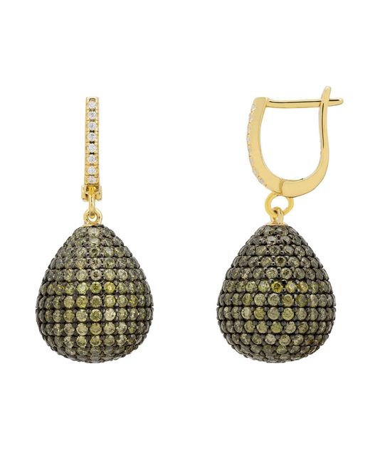 Latelita London Green Valerie Pear Drop Gemstone Earrings Peridot Cz