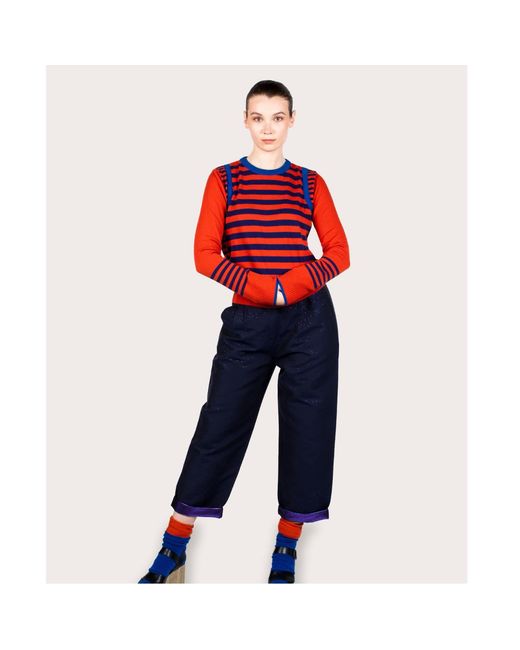 Lo Neel Fred Fire Striped Sweater Crewneck Jumper