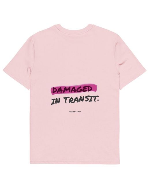 Anchor and Crew Pink Cotton Out For Delivery Annotations Organic Cotton T-Shirt