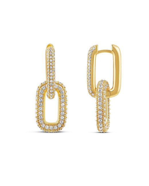 SHYMI Metallic Removable Link Pave Earrings