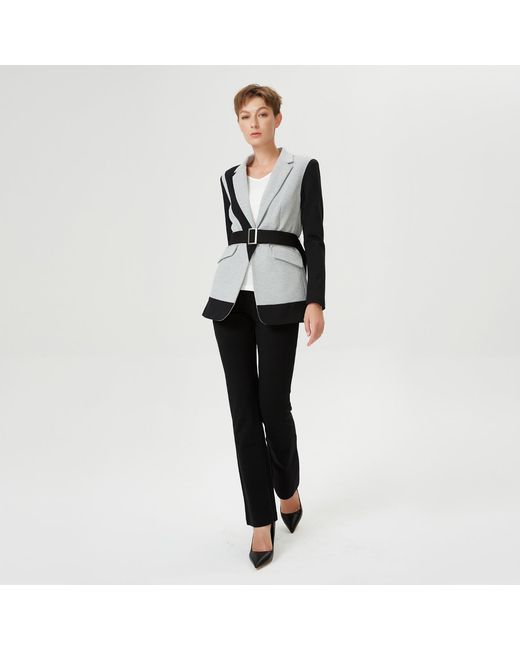 Smart and Joy Black Color Block Tailor Jacket
