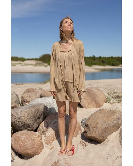 SALANIDA Natural Neutrals Sole 100% Linen Cardigan Sand