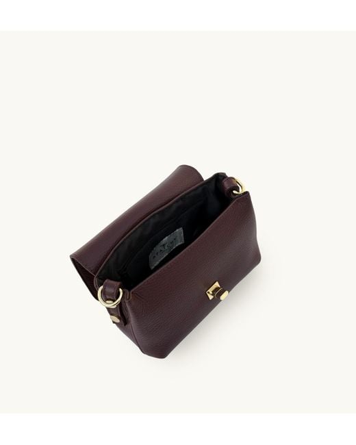 Apatchy London Purple The Maisie Mini Burgundy Leather Bag