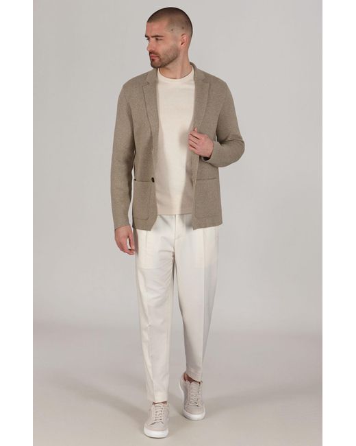 Paul James Knitwear Gray Lightweight Jaspe Cotton Ezra Knitted Blazer for men