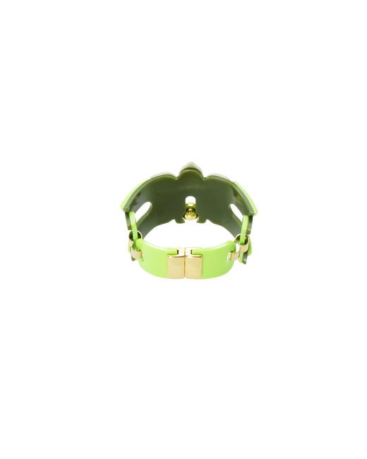 Gissa Bicalho Green Acrylic Handmade Bracelet Lilium