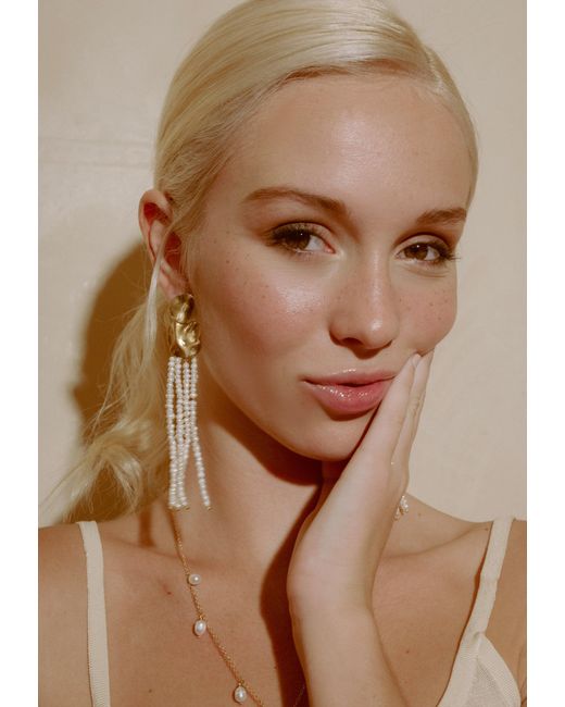 Lavani Jewels White Liliana Pearl Long Earrings