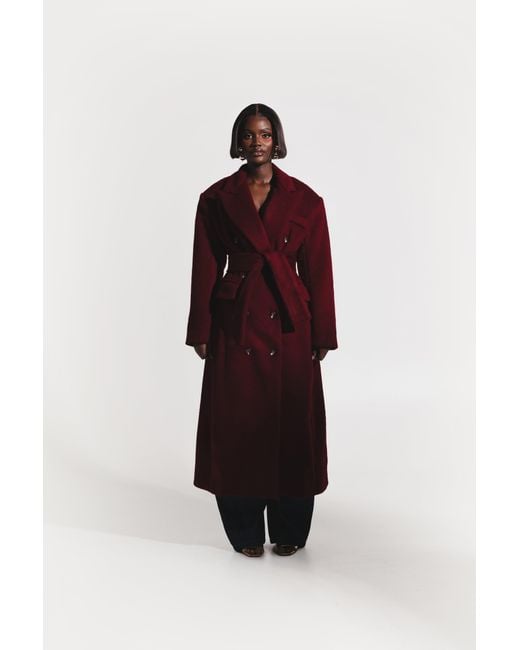 Ofuure Purple Iman Wool Long Jacket