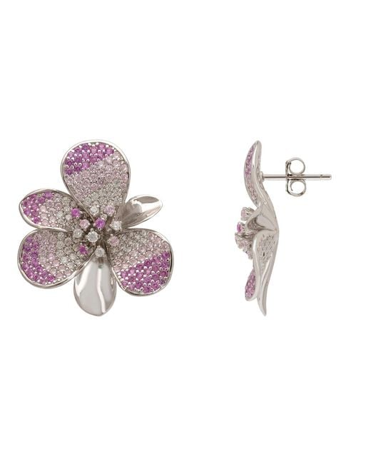 Latelita London Gardenia Flower Large Stud Earrings Pinks