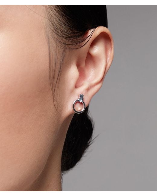 Onia Metallic Aquamarine Donut Studs