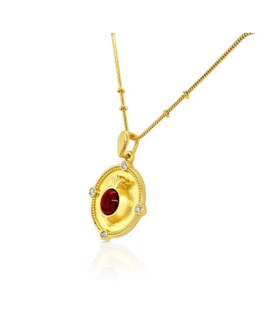 GEM BAZAAR Metallic Garnet Birthstone Mythology Pendant