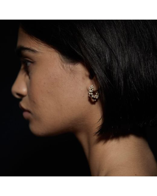 Kasun Metallic Pearl Cluster Hoop Earring Vermeil