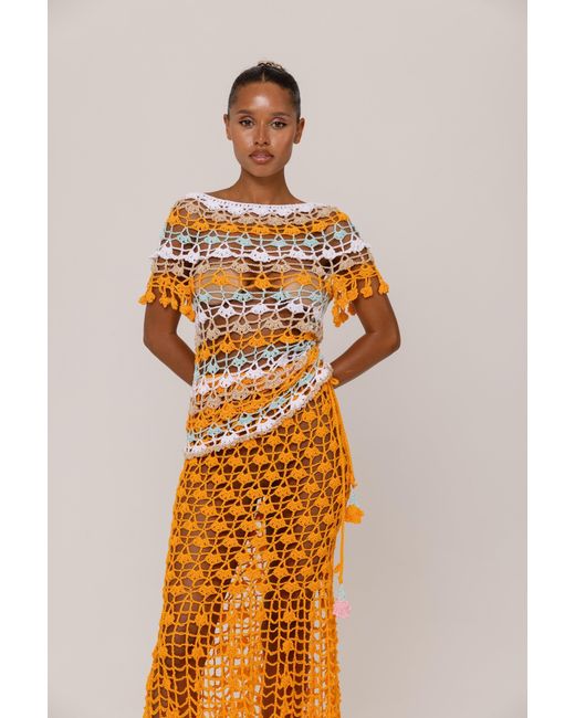 Andreeva Multicolor Bird Of Paradise Handmade Crochet Top