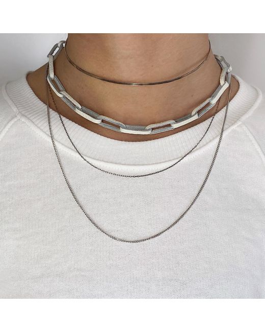 WAIWAI White Multifunctional Leather Chain Necklace Off