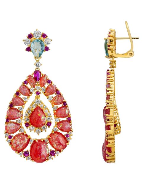 Latelita London Red Paloma Opal Drop Earrings
