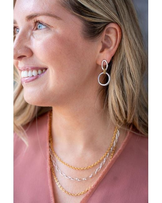 Loni Paul Jewelry Metallic Mixed Metal Delicate Three Strand Necklace