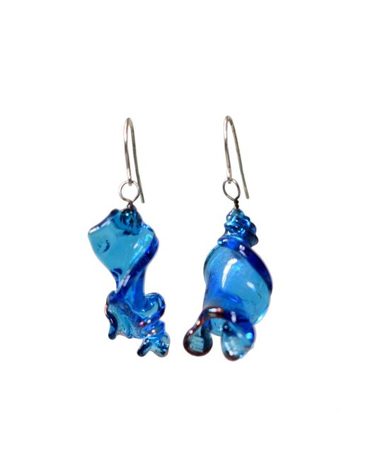Laura Daili Blue Sea Spark Wave Earrings