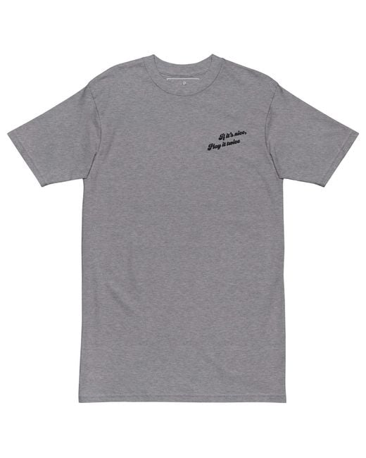 Anchor and Crew Gray Heather If It's Nice Play It Twice Disco! Cotton Embroidered Oversized T-Shirt for men