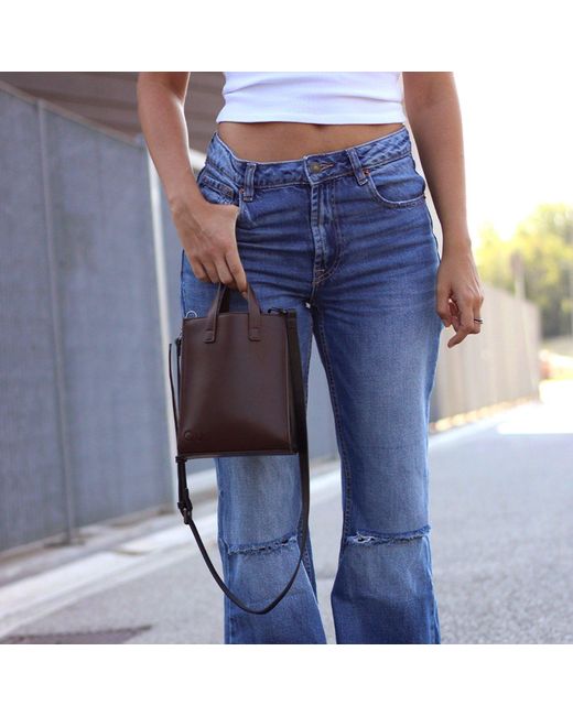 Qu Brown Mini Tote Bag
