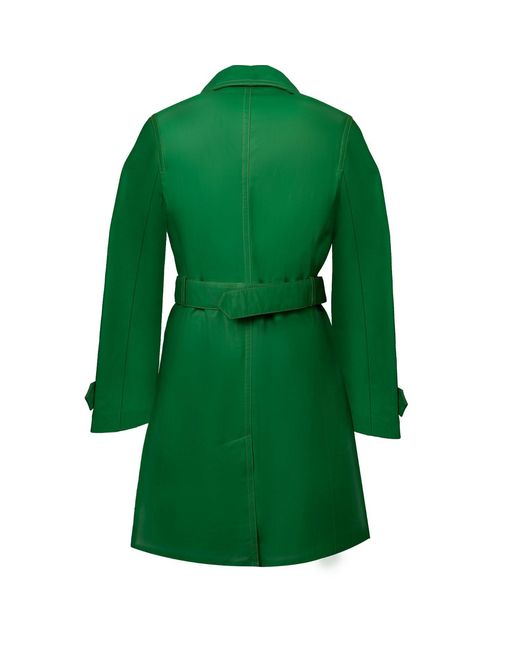 Zasta Studio Green Ghost Leather Trench Coat