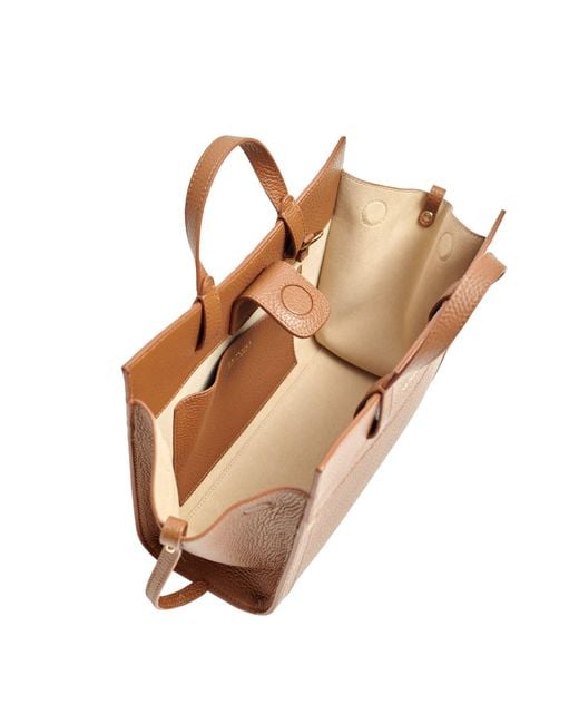 Saonara Brand Brown Mini Shopping Bag Chestnut Leather
