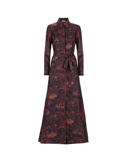 Teodora Milano Purple Portofino Silk Chemisier Long Dress