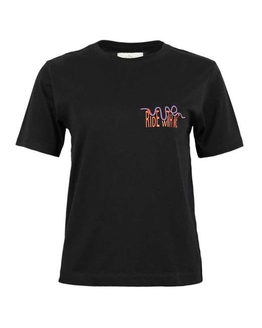 blonde gone rogue Black Roller Coaster Graphic Print T-Shirt, Organic Cotton