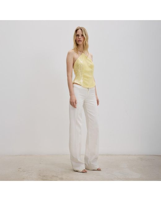 Herfetch Yellow Sequined Sunset Top