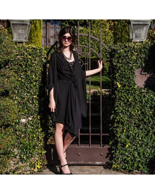 Jennafer Grace Black Kimono Duster Wrapdress
