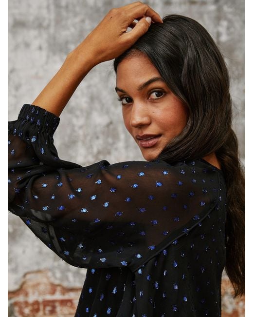 Rose & Nancy Blue Nova Dot Blouse