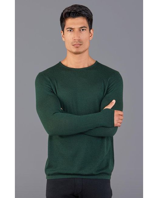 Paul James Knitwear Green Heavyweight Merino Activewear Training Kratos Top for men