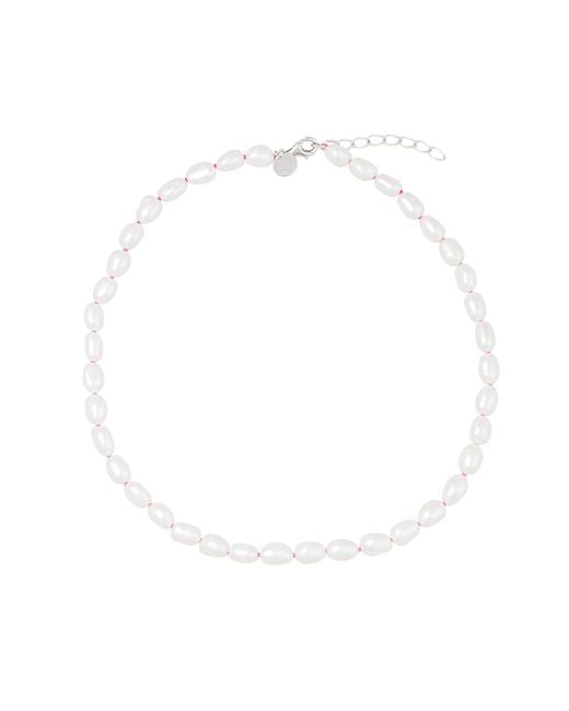 Chiara Tedeschi Jewellery White Baroque Pearl Necklace & Colored Thread