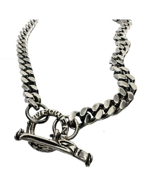 Tg-Jewellery by Tamara Gervasio Metallic Sterling Curb Chain Necklace – Celtic Bird Two T-Bar & Power Jump-Ring for men