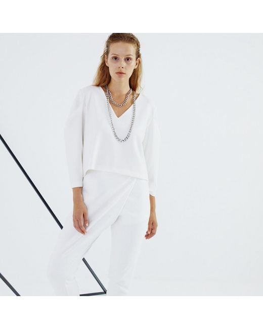 Mirimalist White Vvv Top Ecru