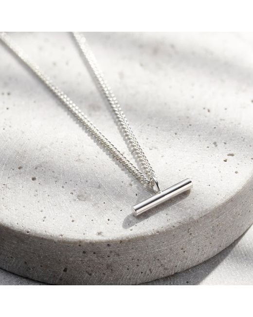 Posh Totty Designs Metallic Mini T-Bar Necklace for men