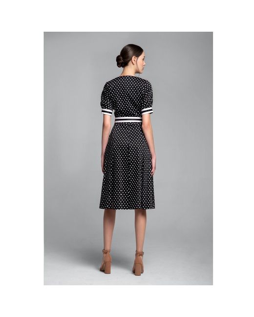 Rumour London Black Jennifer Fit-And-Flare Cotton Dress With Slits