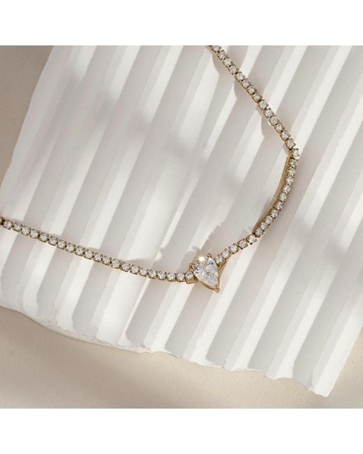 Diamonbliss Natural Marilyn Monroe Solo Pear Tennis Necklace