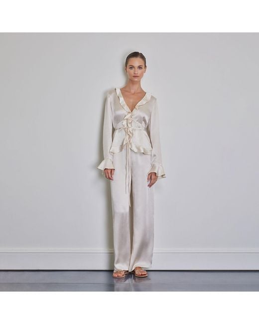 Anse Victorin Gray Emma Silk Pants
