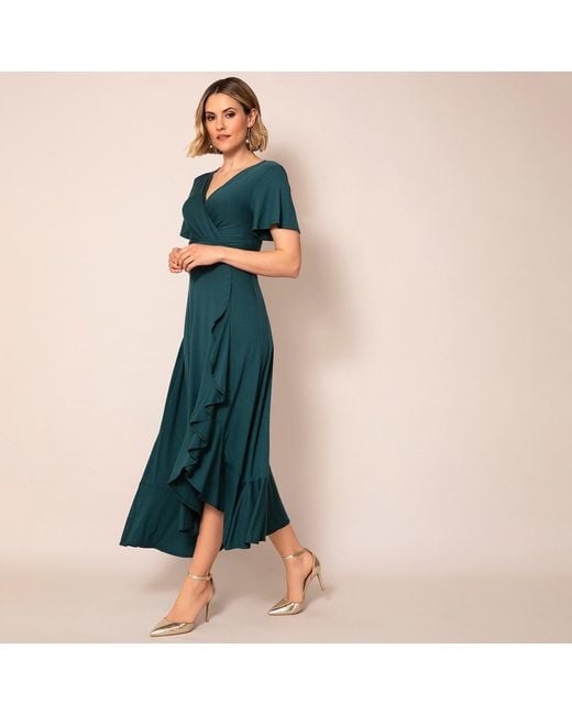 Alie Street London Green Waterfall Dress Petite Pine