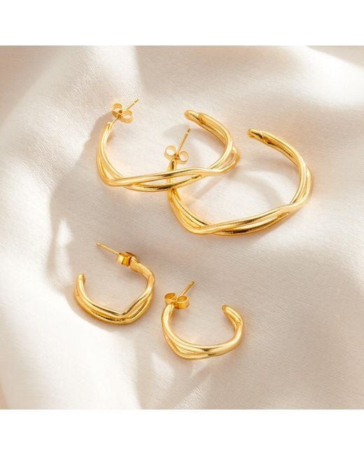 Posh Totty Designs Metallic Delta Open Hoop Earrings