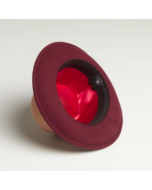 Dasmarca Hats Red Gangstar Camel Burgundy Felt Hat for men
