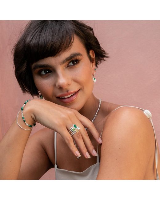Dower & Hall Green Envy Twinkle Stacking Rings Set