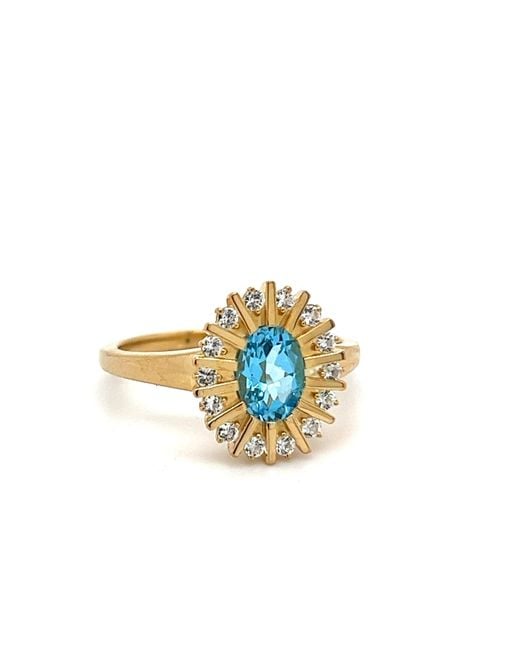 Talismania Jewelry Metallic Headwaters Oval Swiss Topaz Ring Vermeil