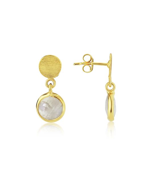 Auree Jewellery Metallic Salina Moonstone & Gold Vermeil Disc Earrings
