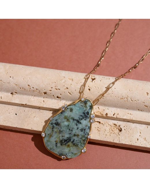 Rare Matters Jewelry Metallic Organic African Teardrop Necklace