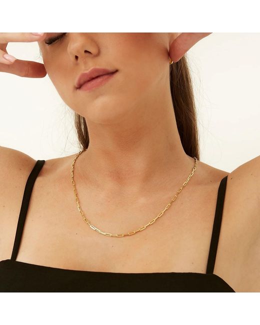 Spero London Metallic Paperclip Chains Sterling Layering Necklace Set