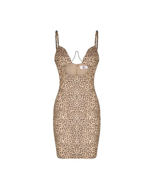 The Gt Atelier Natural Leopard Print Mini Dress