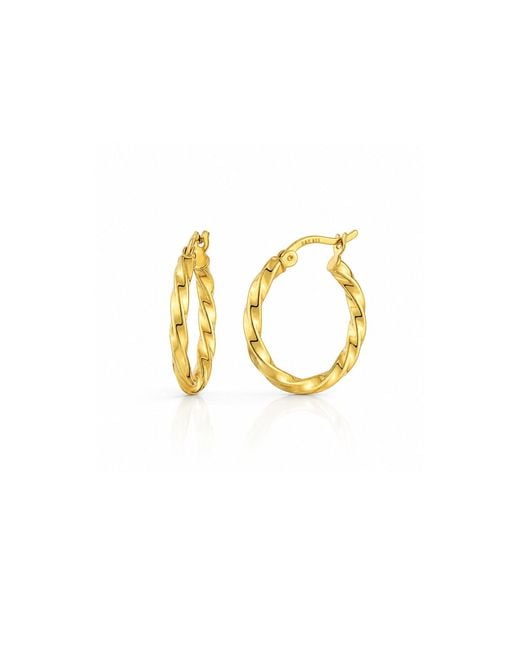 Gold & Honey Metallic Twisted Huggie Earrings