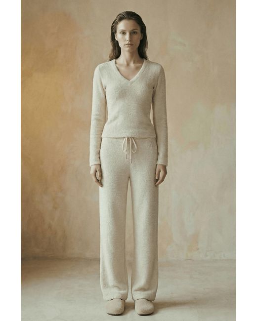No'design Gray Neutrals Ease Elastic-Waist Ecru Pants